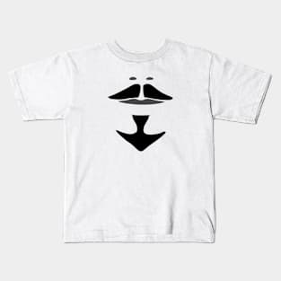 Gray and Black Athos Musketeer Mustache and Goatee Kids T-Shirt